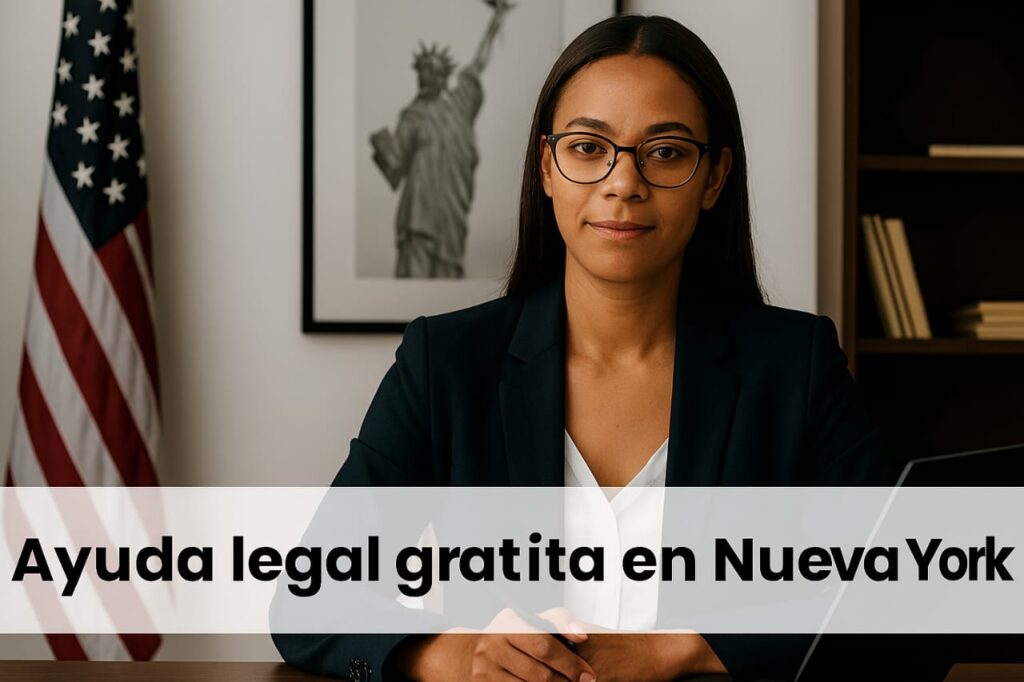 Mujer abogada profesional brindando asesoría legal gratuita en Nueva York a personas con bajos recursos
